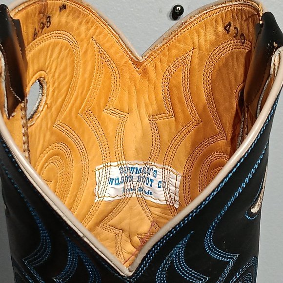 Bowman's Wilson Boot Co. Handmade Custom Leather Cowboy Boots (Men's Size 9) - Picture 7 of 8